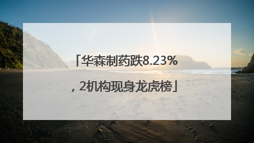华森制药跌8.23%，2机构现身龙虎榜