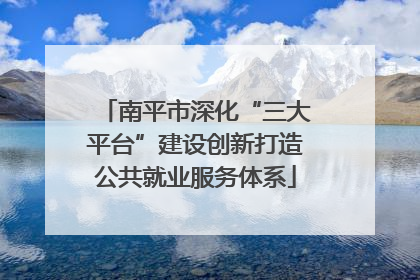 南平市深化“三大平台”建设创新打造公共就业服务体系
