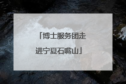 博士服务团走进宁夏石嘴山