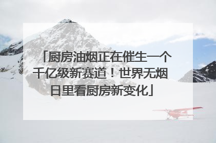 厨房油烟正在催生一个千亿级新赛道！世界无烟日里看厨房新变化