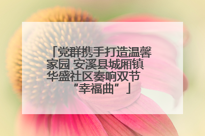 党群携手打造温馨家园 安溪县城厢镇华盛社区奏响双节 “幸福曲”