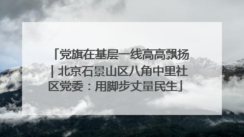 党旗在基层一线高高飘扬｜北京石景山区八角中里社区党委：用脚步丈量民生