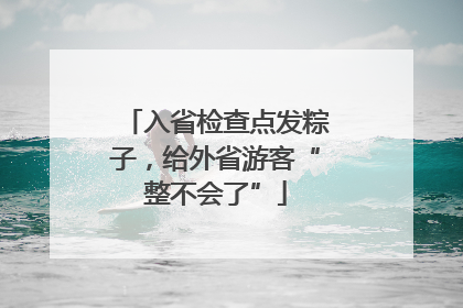 入省检查点发粽子，给外省游客“整不会了”