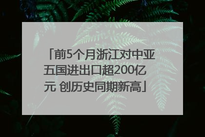 前5个月浙江对中亚五国进出口超200亿元 创历史同期新高