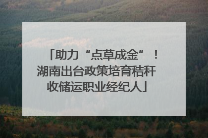 助力“点草成金”！湖南出台政策培育秸秆收储运职业经纪人
