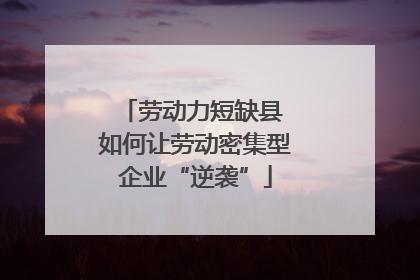 劳动力短缺县 如何让劳动密集型企业“逆袭”