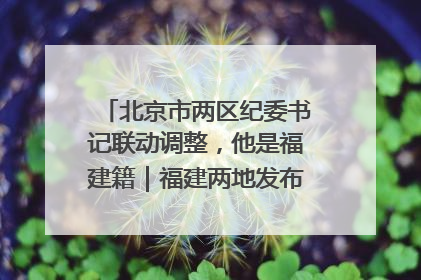 北京市两区纪委书记联动调整，他是福建籍｜福建两地发布一批人事消息