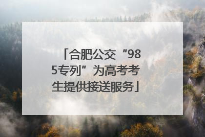 合肥公交“985专列”为高考考生提供接送服务