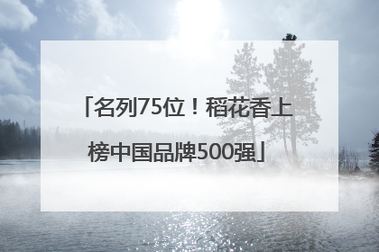 名列75位！稻花香上榜中国品牌500强