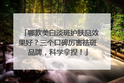 哪款美白淡斑护肤品效果好？三个口碑厉害祛斑品牌，科学拿捏！