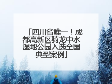 四川省唯一！成都高新区骑龙中水湿地公园入选全国典型案例