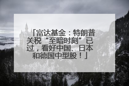 富达基金：特朗普关税“至暗时刻”已过，看好中国、日本和德国中型股！