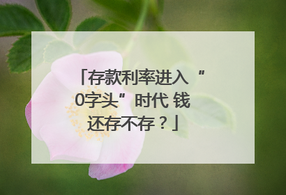 存款利率进入“0字头”时代 钱还存不存？