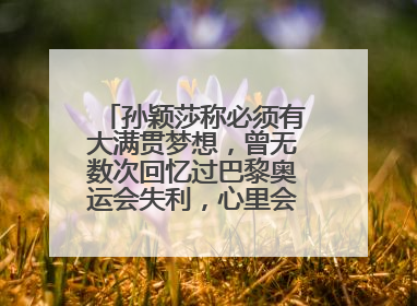 孙颖莎称必须有大满贯梦想，曾无数次回忆过巴黎奥运会失利，心里会“咯噔一下”
