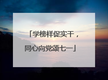 学榜样促实干，同心向党颂七一
