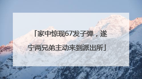 家中惊现67发子弹，遂宁两兄弟主动来到派出所