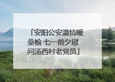 安阳公安温情暖桑榆 七一前夕慰问汤西村老党员