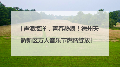 声浪海洋，青春热浪！德州天衢新区万人音乐节燃情绽放