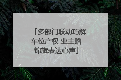 多部门联动巧解车位产权 业主赠锦旗表达心声