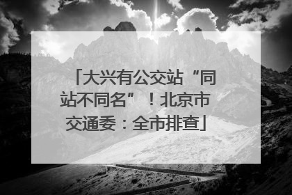 大兴有公交站“同站不同名”！北京市交通委：全市排查