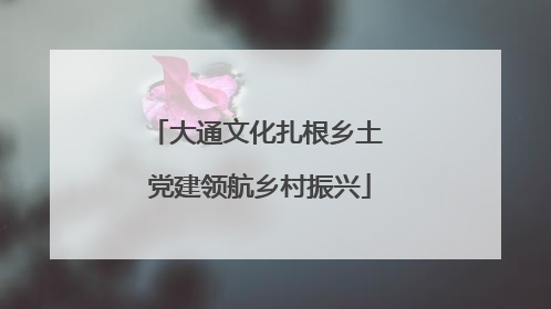 大通文化扎根乡土 党建领航乡村振兴