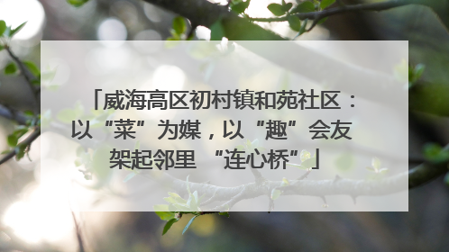 威海高区初村镇和苑社区：以“菜”为媒，以“趣”会友 架起邻里 “连心桥”