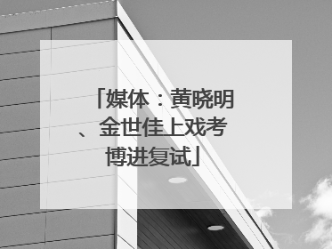 媒体：黄晓明、金世佳上戏考博进复试