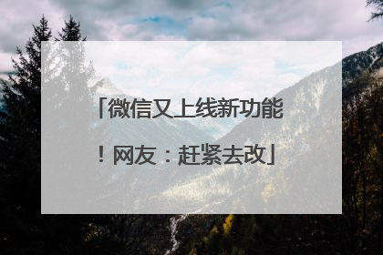 微信又上线新功能！网友：赶紧去改