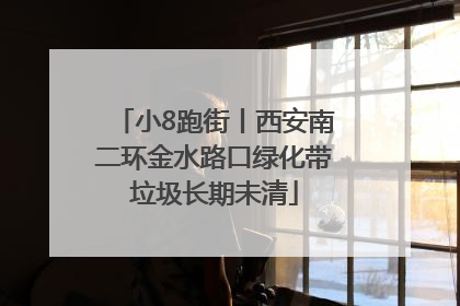 小8跑街丨西安南二环金水路口绿化带垃圾长期未清