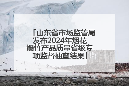 山东省市场监管局发布2024年烟花爆竹产品质量省级专项监督抽查结果