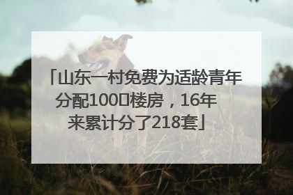 山东一村免费为适龄青年分配100㎡楼房，16年来累计分了218套