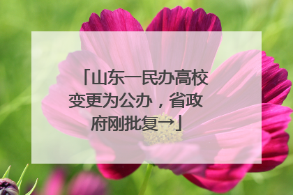 山东一民办高校变更为公办，省政府刚批复→