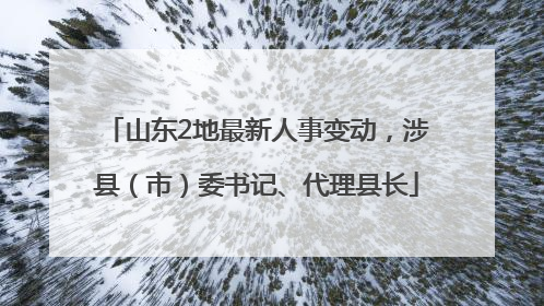 山东2地最新人事变动，涉县（市）委书记、代理县长