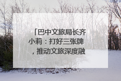 巴中文旅局长齐小莉：打好三张牌，推动文旅深度融合｜文旅局长说