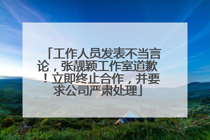 工作人员发表不当言论，张靓颖工作室道歉！立即终止合作，并要求公司严肃处理