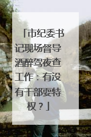 市纪委书记现场督导酒醉驾夜查工作：有没有干部耍特权？