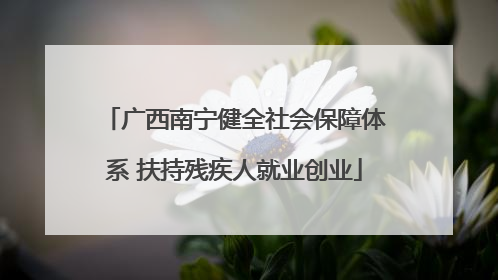 广西南宁健全社会保障体系 扶持残疾人就业创业
