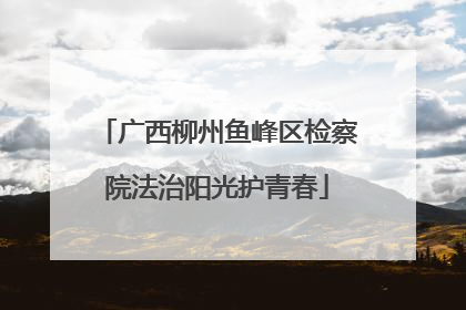 广西柳州鱼峰区检察院法治阳光护青春