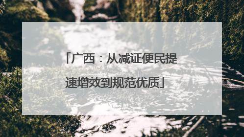 广西：从减证便民提速增效到规范优质