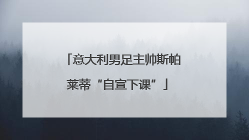 意大利男足主帅斯帕莱蒂“自宣下课”