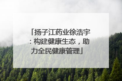 扬子江药业徐浩宇：构建健康生态，助力全民健康管理