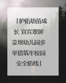 护佑幼苗成长 宜宾翠屏菜坝幼儿园多举措筑牢校园安全防线
