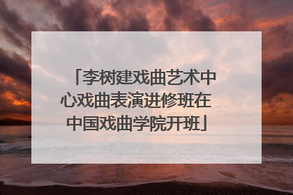 李树建戏曲艺术中心戏曲表演进修班在中国戏曲学院开班