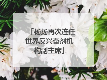 杨扬再次连任世界反兴奋剂机构副主席