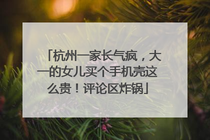 杭州一家长气疯，大一的女儿买个手机壳这么贵！评论区炸锅