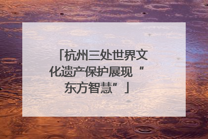 杭州三处世界文化遗产保护展现“东方智慧”