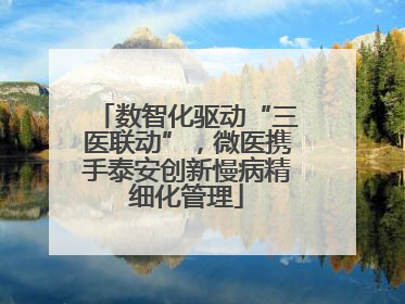 数智化驱动“三医联动”，微医携手泰安创新慢病精细化管理