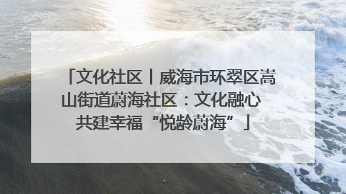 文化社区丨威海市环翠区嵩山街道蔚海社区：文化融心 共建幸福“悦龄蔚海”