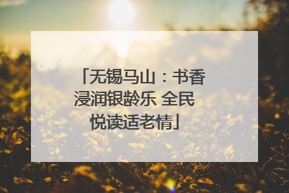 无锡马山：书香浸润银龄乐 全民悦读适老情