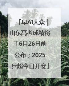 早AI大众｜山东高考成绩将于6月26日前公布；2025乒超今日开赛